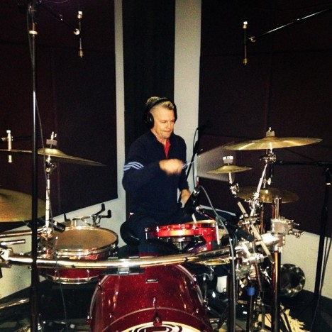 Adrian drumming for Steves album
